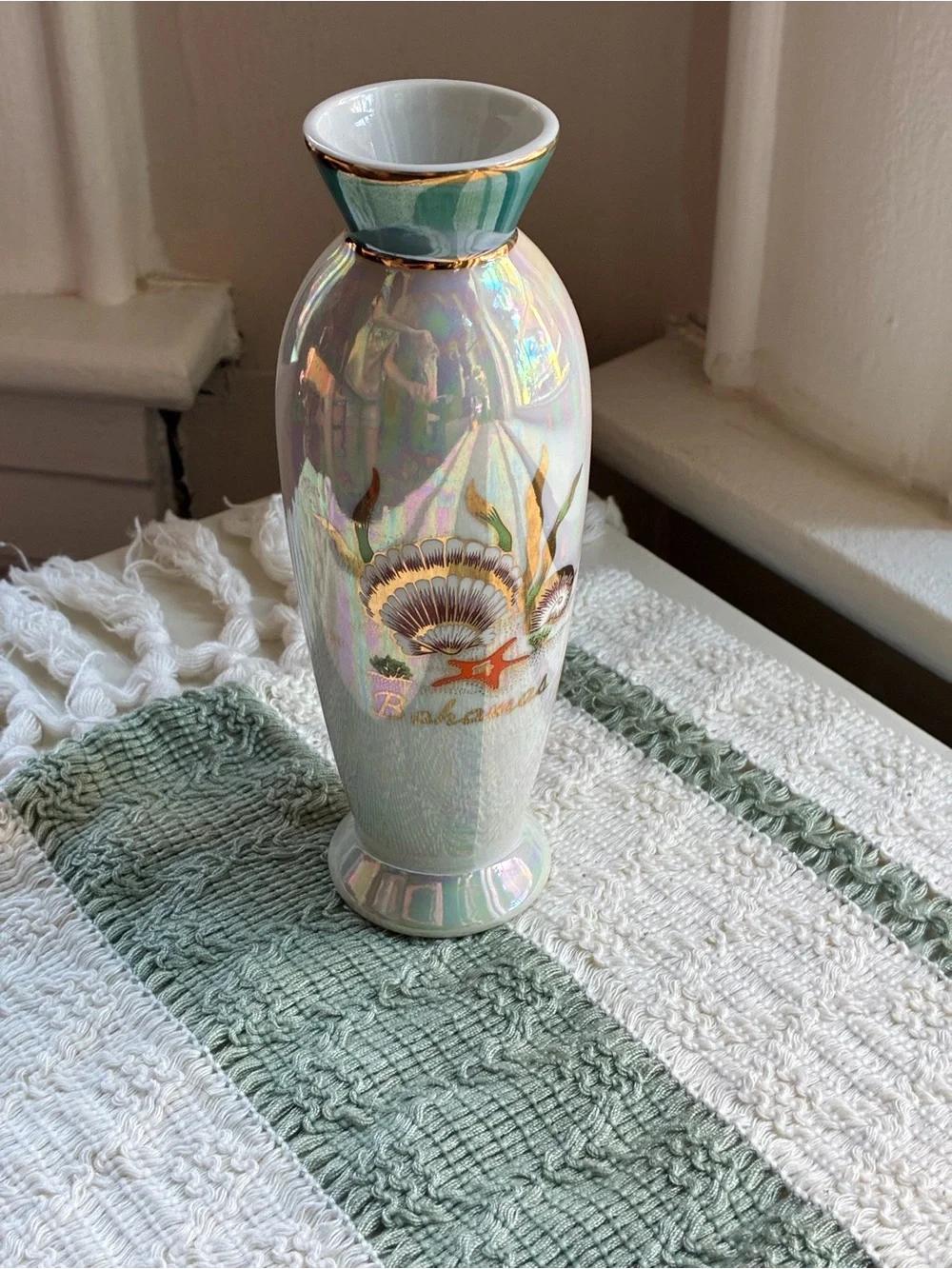 Bahamas Iridescent Shell Decorative Vase